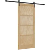 vidaXL Schiebetür Natürlich und Schwarz 86 x 198,5 cm