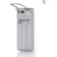 Blanc HYGIENIC Armhebelspender Blanc UNIVERSAL 500ml & 1.000ml mit schwenkbarer Abtropfschale, verschließbar, Seife, Desinfektion... : Farbe - Silber