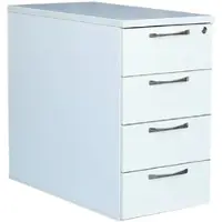 LÜLLMANN Standcontainer ECO, 4 Schubladen, 724 x 405 x 800 mm, lichtgrau