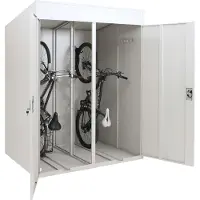 Mendler 2er-Fahrradgarage MCW-H66b, Fahrradbox Fahrradunterstand abschließbar Metall 213x158x125cm hellgrau