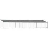 vidaXL Hundezwinger mit Dach und Tür Grau 12x2x2 m Verzinkter Stahl
