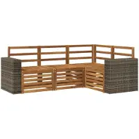 vidaXL Outdoor-Sofagarnitur 4 stk. Natur Polyester