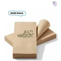Blanc HYGIENIC Servietten braun, 33er, 1/8 Falz, 2-lagig, 2.000 Qualitäts-Servietten, Recyclingzellstoff, umweltfreundlich, reißfest