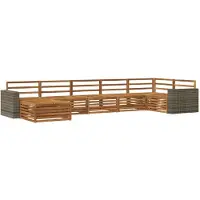vidaXL Outdoor-Sofagarnitur 7 stk. Natur