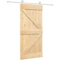 Syfax Schiebetür Natürlich und Weiß 95 x 210 cm Massivkiefer