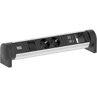 Bachmann CYCLE Desk 2xCEE7/3 1xSchalter 1xCM 1xUSB A/C 22W 0,2m GST18