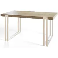 Alpi Möbel Rechteckiger Esstisch Ausziehbar Rosa, Moderner Wohnzimmertisch 140-240x80x77 cm, Halifax mit Metallbeinen in Weiß