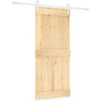 Syfax Schiebetür Natürlich und Weiß 90 x 210 cm Massivkiefer