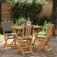 vidaXL Möbel Außen Bistro-Stühle mit Kissen 4 pcs Dunkelgrau 38 x 46 x 85 cmGartenstühle - Gartenstühle c6999