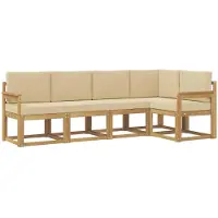 vidaXL Outdoor-Sofagarnitur 5 stk. Weiß und Beige