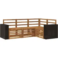 vidaXL Outdoor-Sofagarnitur 4 stk. Natur Polyester
