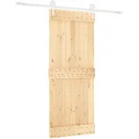 Syfax Schiebetür Natürlich und Weiß 85 x 210 cm Massivkiefer