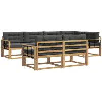 vidaXL Outdoor-Sofagarnitur 6 stk. Weiß und Anthrazit Polyester