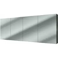 AcquaVapore Spiegelschrank Badspiegel Badezimmer Spiegel City 200cm schwarz JA mit 2x 5W LED / 1x Energiebox