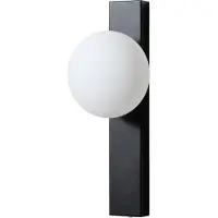 LINDBY Tavrik Bad-Wandleuchte, schwarz/weiß, Glas - , Tavrik, dimmbar, Schwarz, für Balkon, Glas, Modern