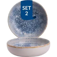 James Cooke Azure Vintage, Schale, Ø 16 cm, 2 Stück, blau/weiß Steinzeug