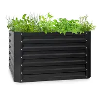 Blumfeldt Hochbeet, Großes Hochbeet aus Metall, Schmales Hochbeet zum Selber Bauen, Wetterfestes Hochbeet für Garten &Terrasse, Rostfreies Gartenbeet Outdoor, Schneckenschutz Hochbeet, 600 Liter