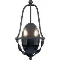 QUOIZEL Industrial Nordic Bradbury Esche Grau Stahl 2 Lichter E14
