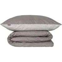Schiesser Bettwäscheset Vinnie | Zweifarbig | Renforcé | 2-teilig | 100% Baumwolle | Angenehm weich & glatt | YKK-Reißverschluss | 155x220 cm + 80x80 cm | Grau