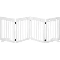 PawHut Absperrgitter Hund 4-teilig 204 x 61 cm Faltbar Türschutzgitter für Flur