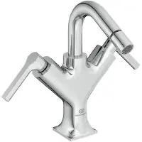 Ideal standard Joy Neo Zweigriff-Bidetarmatur, mit Ablaufgarnitur, Ausladung 115mm, Auslaufhöhe 159mm, BD441AA, Farbe: Chrom