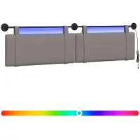 Syfax Hängendes Kopfteil Mit LED Licht Taupe Stoff
