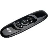 Xoro AMW 100 2.4 GHz Kabellose Air Mouse mit Gyroskop Sensor, integriertem Mikrofon, Akku und QWERTZ Tastatur in Schwarz