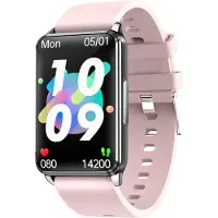 INF Smartwatch für Herren Damen, Smartwatch mit EKG, Puls, Blutsauerstoff, Messung von Schlaf, Lorentz-Streudiagramm, HRV-Überwachung, Wetterbericht Rosa