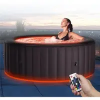 MSpa Whirlpool Urban Aurora | 6 Personen Pool - aufblasbar - UVC+ Filter - LED RGB Band - Ozon-Desinfektion - Anti-Frost - mit Zubehör - 204 x 70 cm