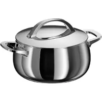 Berghoff Home Kochtopf 20 cm Edelstahl mit Deckel, 3,7 l, für alle Herdarten, backofenfest, Stellar Steel