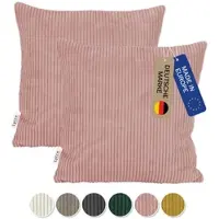 Lycce 2er Set Kissenbezug aus trendigem Cordstoff (50 x 50 cm)