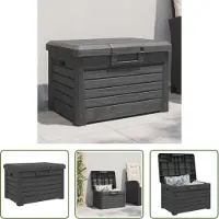 The Living Store Outdoor-Kissenbox Anthrazit 73x50,5x46,5 cm Polypropylen