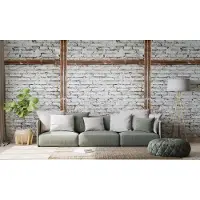 Profhome 383511-GU Fototapete Ziegelstein Matt Weiß Grau Braun 1,59 m x 2,8 m 0,53 m x 8,80 m 4,45 m2 Weiß