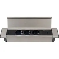 Design Light DesignLight Flatbox 3-fach Schuko-Steckdose mit 1x USB A und 1x USB C / Steckdosenverteiler