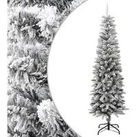 The Living Store Künstlicher Weihnachtsbaum Beschneit Schlank 180 cm PVC&PE
