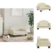 vidaXL Hundebett Creme 50x40x30 cm Kunstleder - Hundebetten