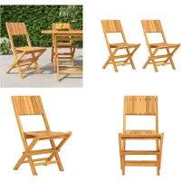 vidaXL Gartenstühle 2 Stk. Klappbar 47x61x90 cm Massivholz Teak - Klappbarer Gartenstuhl - Klappbare Gartenstühle - Gartenstuhl Klappbar - Gartenstuhl