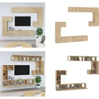vidaXL TV Wandschrank Sonoma Eiche Holzwerkstoff - TV-Wandschrank - TV-Wandschränke - TV-Ständer - TV-Möbel