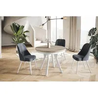 Alpi Möbel Esstisch Rund Evo, Moderner Esstich Ausziehbar, Tisch mit Stabile Konstruktion, Durchmesser 120 - 220 cm, Farbe Sonoma