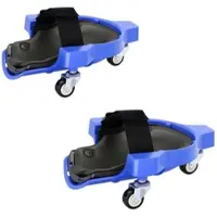 Relaxdays Knieschoner auf Rollen, bis 100 kg, gelenkschonend, Bodenarbeiten, je BxT: 22 x 29,5 cm, Knieschützer, blau