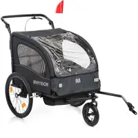 Meteor Kinderanhänger BX-50 mit Federung Jogger 2 in 1 Fahrradanhänger für 1-2 Kinder