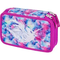 Baagl Federmäppchen für Jungen, Schulmäppchen für Schreibzubehör, Schulsachen Federtasche, Federmappe, 2-Fach Mäppchen für Schule (Unicorn)