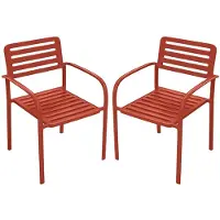 Vente-unique 2er-Set Gartensessel stapelbar aus Metall – Terracotta – NILY von MYLIA