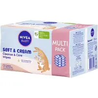 Nivea BABY Biodegradable Soft & Cream Baby Wipes 57pcs - Pack of 4