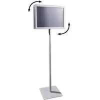 Böttcher-AG Infoständer Classic aus Aluminium, silber, A3, 132 cm Höhe, Hoch- oder Querformat, beidseitig