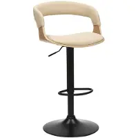 Riess Höhenverstellbarer Barhocker MANHATTAN natur Eiche creme beige Kunstleder drehbar Barstuhl Tresenstuhl Tresenhocker