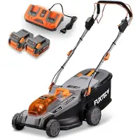 FUXTEC 40V Akku Rasenmäher FX-E2RM43PRO | inklusive Akku & Ladegerät | FlexSpeed Geschwindigkeit | 43 cm Schnittbreite | Radantrieb | Mulchfunktion