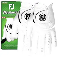 Footjoy Weathersof Mens Golf Glove (2 Pack) Regular LH White/Black M/L 2024