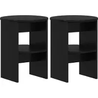 vidaXL Seitenschrank 2 stk. Schwarz Ø40 x 50 cm Holzwerkstoff