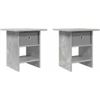 vidaXL Nachttisch 2 Stk. Betongrau 41 x 40 x 45 cm Holzwerkstoff